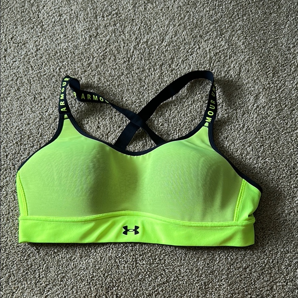 Under Armour Infinity Green Sports Bra Moisture-Wicking Performance